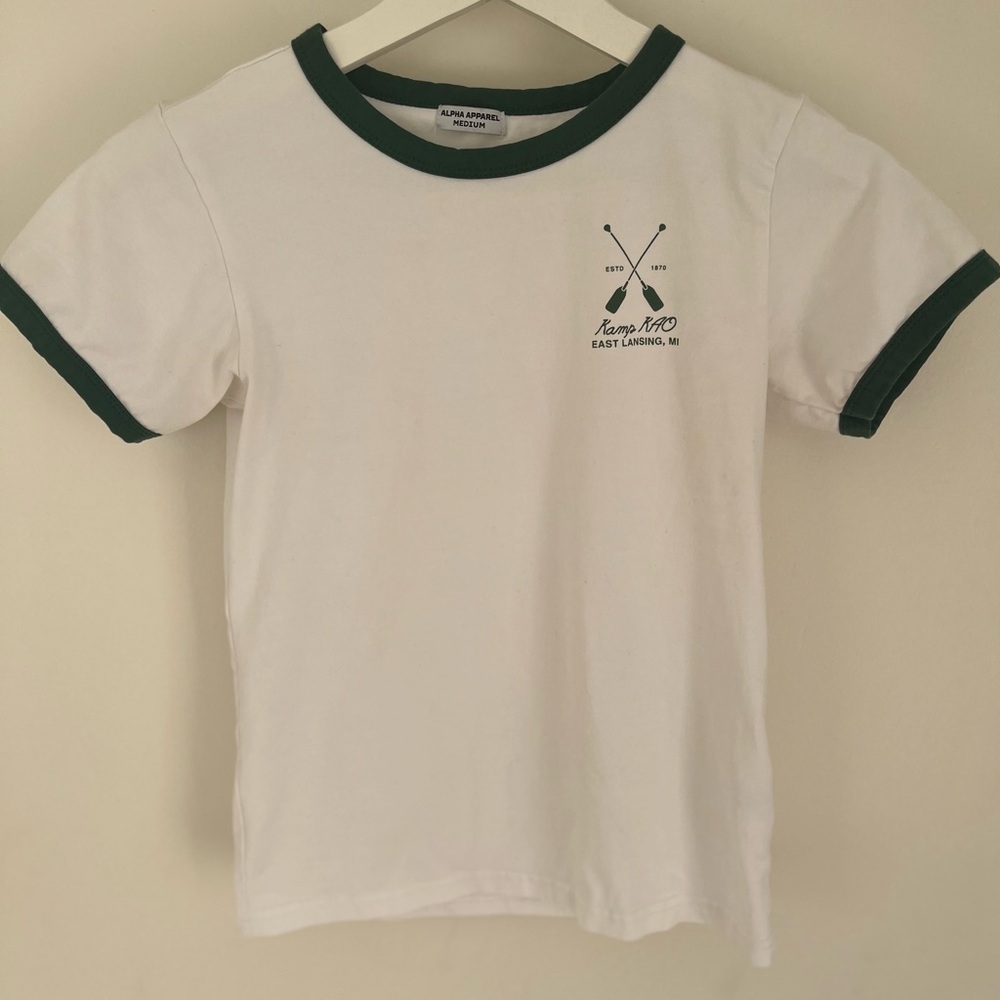 White and Green Women's Tee